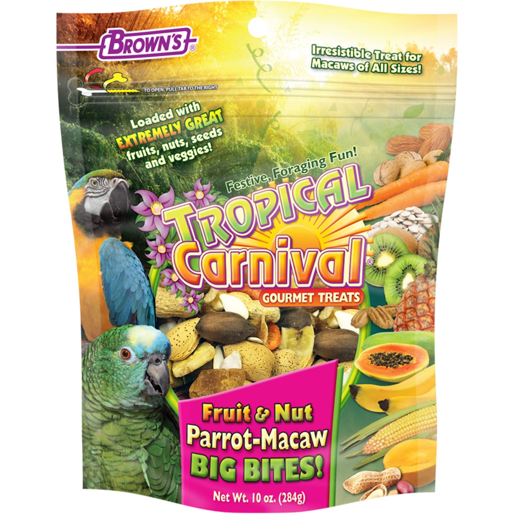 Brown's Tropical Carnival Fruit & Nut Macaw Big Bites! Bird Treats