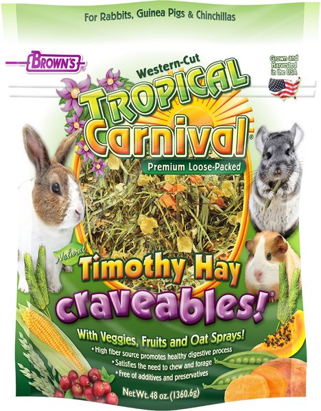 Brown's Tropical Carnival Natural Timothy Hay Craveables! Small Animal Food, 48-oz bag slide 1 of 3