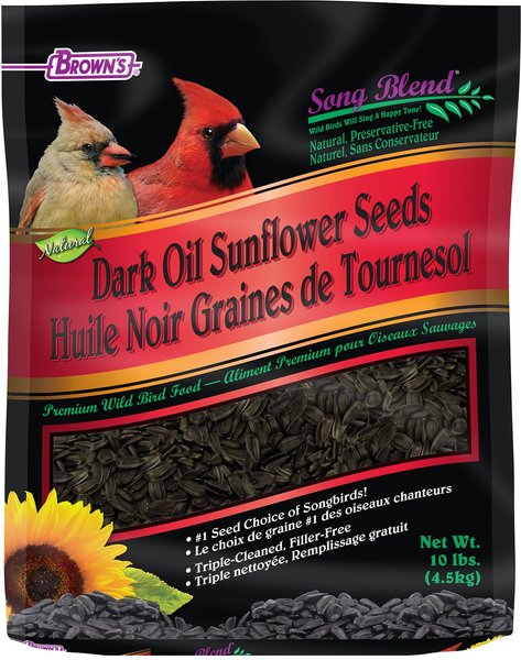 Brown's Song Blend Dark Oil Sunflower Seeds Bird Food, 10-lb bag slide 1 of 5