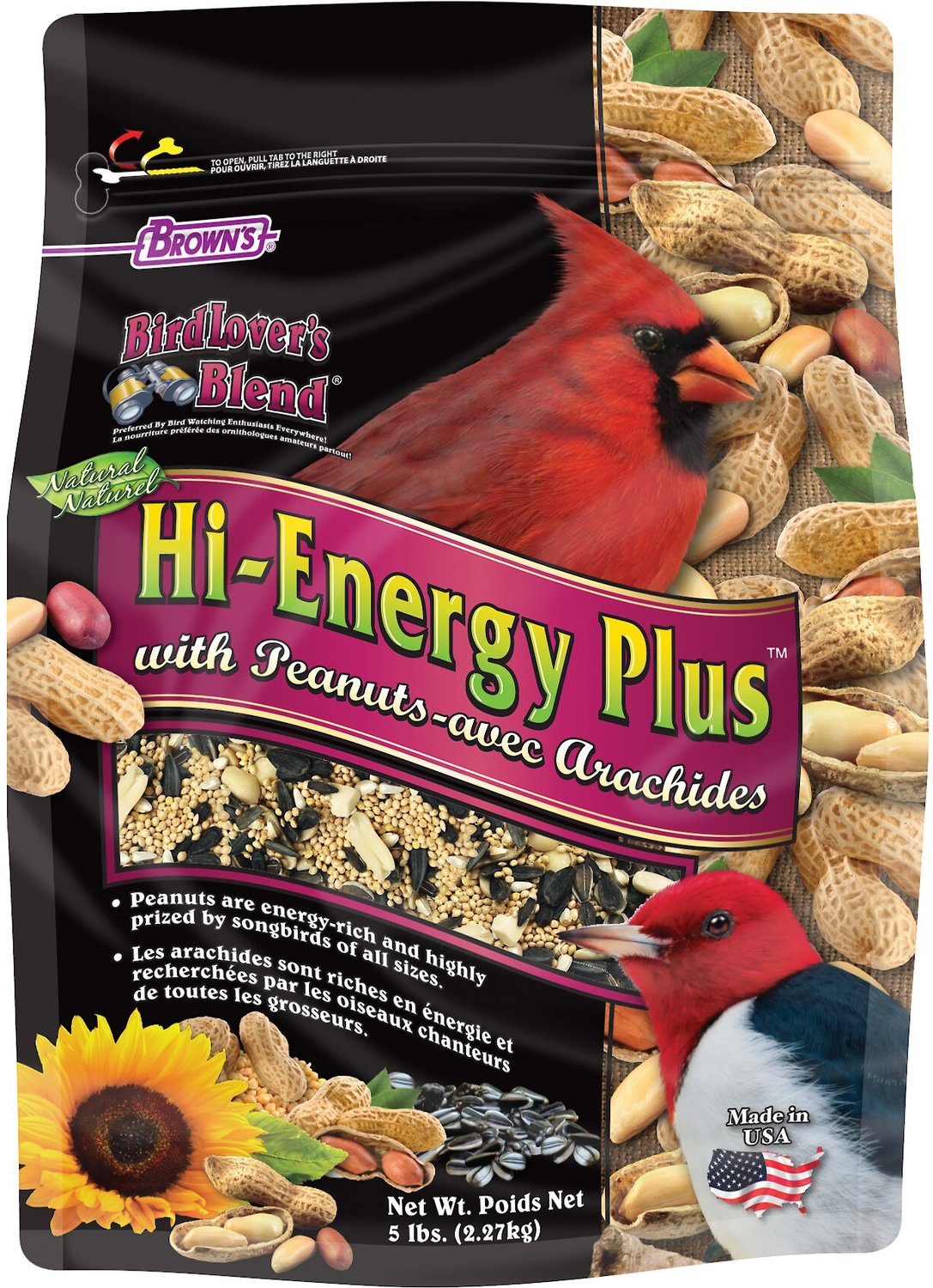 Brown's Bird Lover's Blend Hi-Energy Plus with Peanuts Bird Food