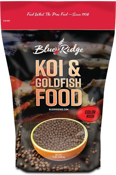 BLUE RIDGE KOI & GOLDFISH Color Rich Formula Koi & Goldfish Food, 2-lb ...