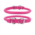 CollarDirect Rolled Leather Dog Collar, Pink, XX-Small: 6 to 6-in neck, 3/8-in wide