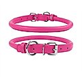 CollarDirect Rolled Leather Dog Collar, Pink, Small: 9 to 11-in neck, 3/8-in wide