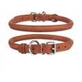 CollarDirect Rolled Leather Dog Collar, Brown, Large: 14 to 16-in neck, 1/2-in wide