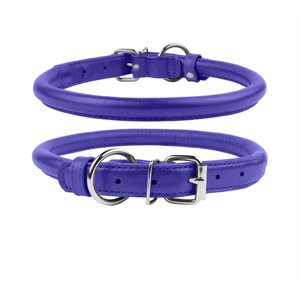 CollarDirect Rolled Leather Dog Collar, Purple, XX-Large: 19 to 21-in neck, 9/16-in wide