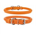 CollarDirect Rolled Leather Dog Collar, Orange, Medium: 12 to 14-in neck, 1/2-in wide
