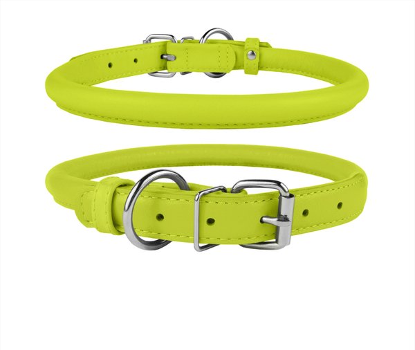 CollarDirect Rolled Leather Dog Collar, Lime Green, Medium: 12 to 14-in neck, 1/2-in wide slide 1 of 4