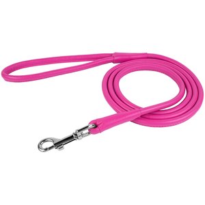 CollarDirect Rolled Leather Dog Leash, Pink, Small: 6-ft long, 1/4-in wide