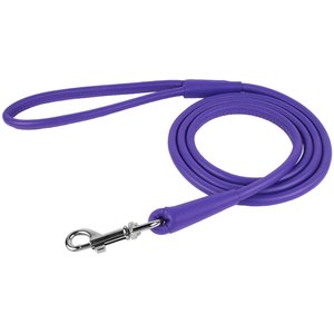 CollarDirect Rolled Leather Dog Leash, Purple, Large: 6-ft long, 3/8-in wide