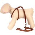 CollarDirect Rolled Leather Step In Back Clip Dog Harness & Leash, Brown, Small: 15 to 25-in chest