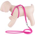 CollarDirect Rolled Leather Step In Back Clip Dog Harness & Leash, Pink, Small: 15 to 25-in chest