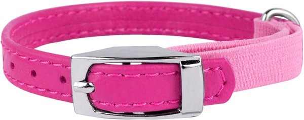 CollarDirect Leather Cat Collar with Bell, Pink, Small: 6 to 7-in neck, 3/8-in wide slide 1 of 3