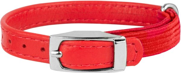 CollarDirect Leather Cat Collar with Bell, Red, Small: 6 to 7-in neck, 3/8-in wide slide 1 of 3
