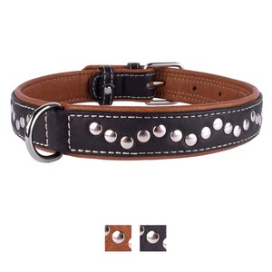 CollarDirect Handmade Studded Leather Dog Collar, Black, X-Small