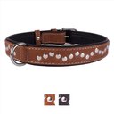 CollarDirect Handmade Studded Leather Dog Collar, Brown, Large