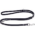 CollarDirect Multifunctional Leather Dog Leash, Black, 6-ft long, 9/16-in wide