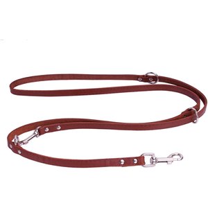 CollarDirect Multifunctional Leather Dog Leash, Brown, 6-ft long, 9/16-in wide
