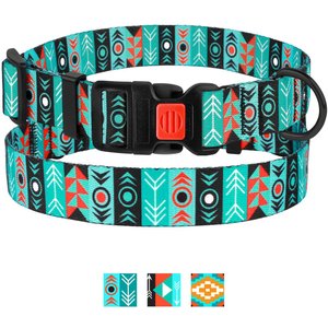 CollarDirect Tribal Aztec Nylon Dog Collar, Pattern 1, Medium: 12 to 16-in neck, 3/4-in wide