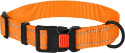 CollarDirect Adjustable Reflective Nylon Dog Collar, Orange, Small