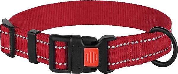 CollarDirect Adjustable Reflective Nylon Dog Collar, Red, Small slide 1 of 4