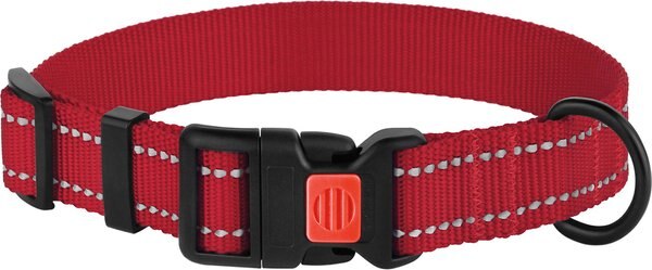 CollarDirect Adjustable Reflective Nylon Dog Collar, Red, Large slide 1 of 4