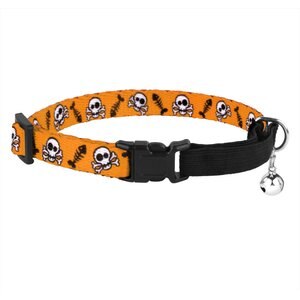 CollarDirect Skull Breakaway Buckle Cat Collar, Orange