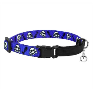 CollarDirect Skull Breakaway Buckle Cat Collar, Blue