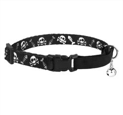 CollarDirect Skull Breakaway Buckle Cat Collar, Black