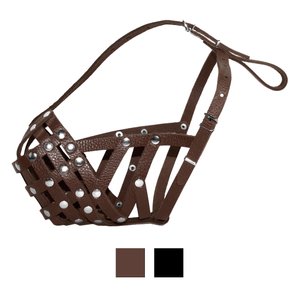 CollarDirect Bulldog Leather Dog Muzzle