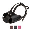 CollarDirect Leather Dog Muzzle for Staffordshire & Terrier, Black