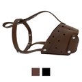 CollarDirect Leather Dog Muzzle for Staffordshire Terrier, Brown