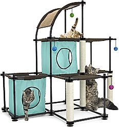 Kitty City Claw Mega Kit 46.75-in Faux Fleece Cat Tree & Condo, Green