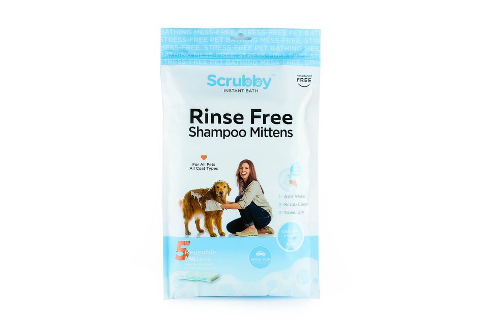 SCRUBBY Instant Bath Rinse Free Dog Shampoo Mittens, 5 count