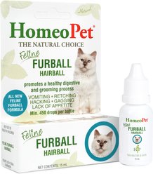 HomeoPet Feline Furball Cat Supplement, 15mL bottle
