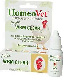 HomeoVet Avian WRM Clear Worms Removal Bird Supplement, 15mL tube