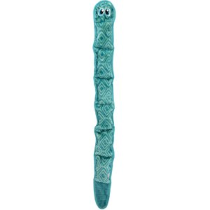 Outward Hound Invincibles Squeaky Stuffing-Free Plush Dog Toy, Blue Snake