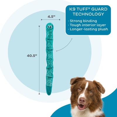 Show full view: Outward Hound Durablez Snake Tough Plush Dog Toy, Turquoise, X-Large slide 3 of 9