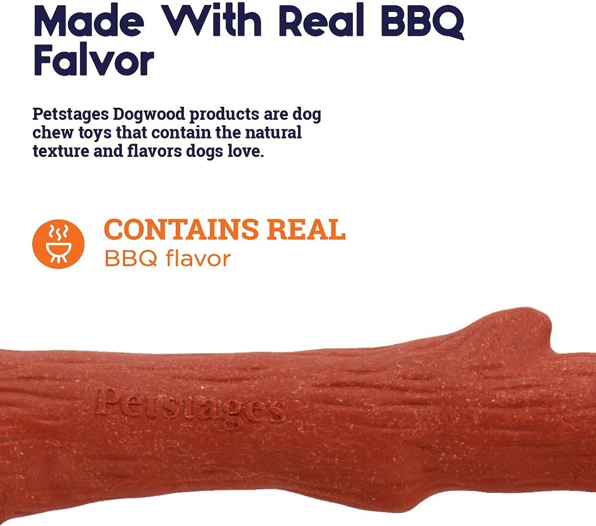 Petstages Dogwood BBQ & Natural Flavor Bone Tough Dog Chew Toy, Medium, 2 count