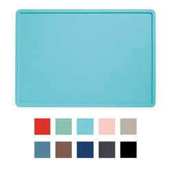 ORE Pet Silicone Dog & Cat Placemat, Aqua slide 1 of 6