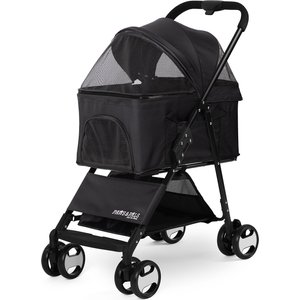 PAWS & PALS 2-in-1 Detachable Dog & Cat Stroller & Carrier, Black ...