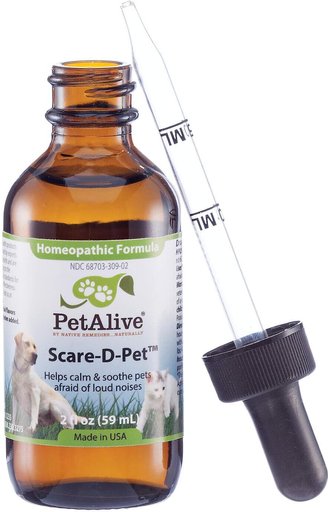 PetAlive Scare-D-Pet Loud Noise Calming Dog & Cat Supplement, 2-oz bottle