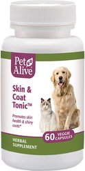 PetAlive Skin & Coat Tonic Shiny & Glossy Fur Dog & Cat Supplement, 60 count