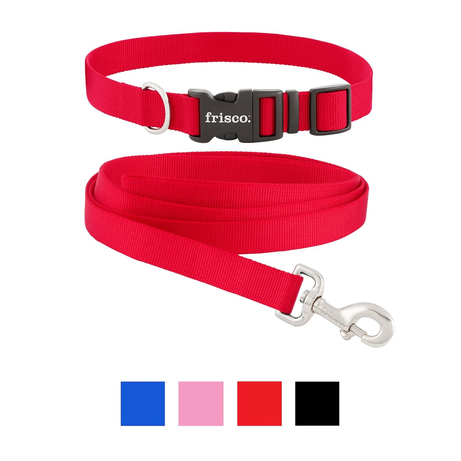 FRISCO Solid Nylon Collar & Leash Set, Large, Red - Chewy.com