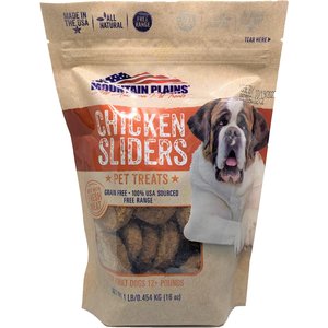 Mountain Plains All American Pet Treats Chicken Sliders Grain-Free Free Range Dog Treats, 1-lb bag