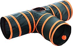 Etna 3 Way Cat Tunnel, Black & Orange
