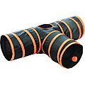 Etna 3 Way Cat Tunnel, Black & Orange