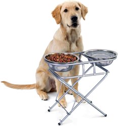 Etna 3 Step Adjustable Elevated Dog & Cat Bowls, 4-cup