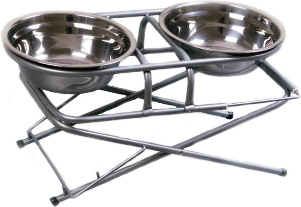 Etna 3 Step Adjustable Elevated Dog & Cat Bowls, 4-cup