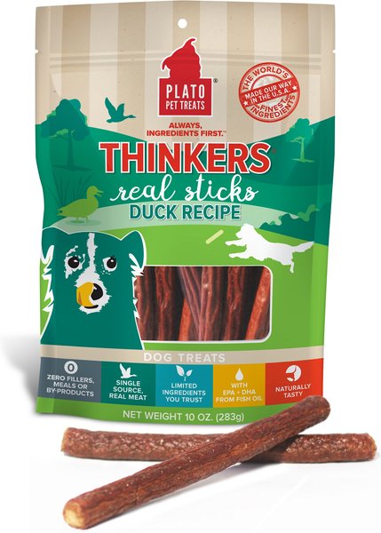 Plato Thinkers Duck Recipe Dog Treats, 18-oz bag slide 1 of 6