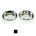 Catit Food Double Stainless Steel Cat Dish, White, 0.83-cup